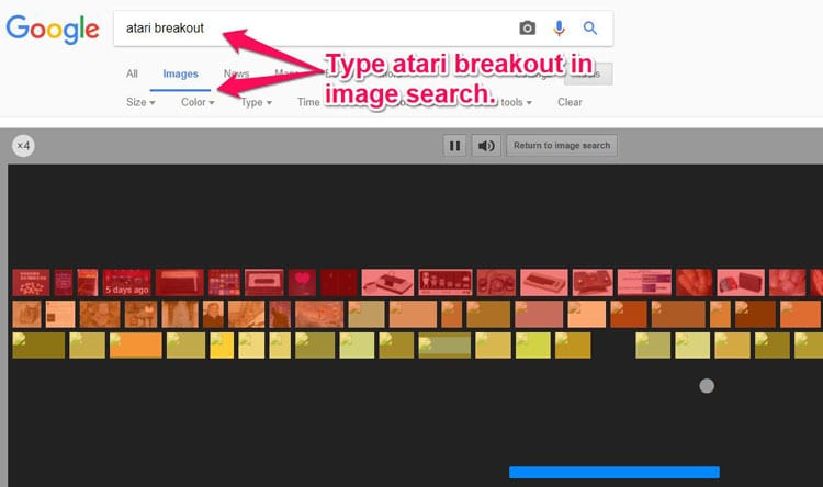 Atari Breakout Google Hidden Game