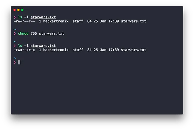 chmod octal Linux-kommando