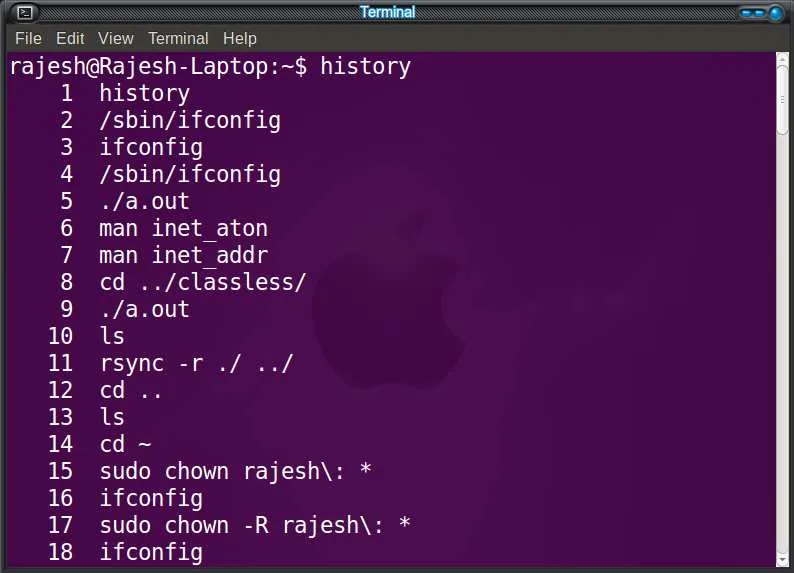 History Command in Linux