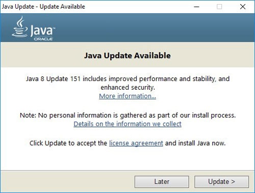 Java Update beschikbaar