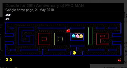 Прихована гра Pacman Google