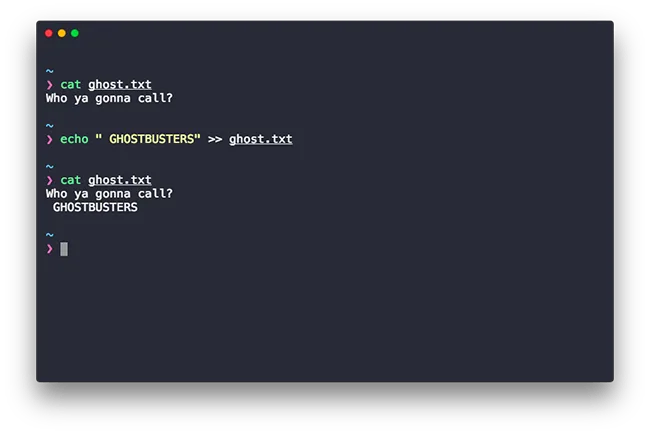 redirection append Linux Command
