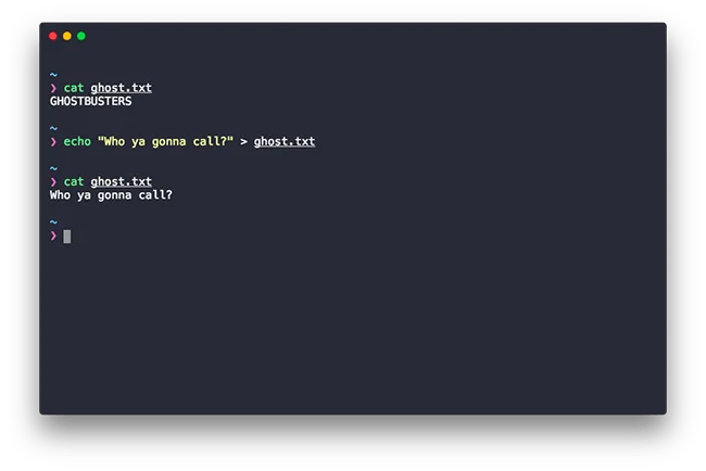 redirecton overwrite Linux Command