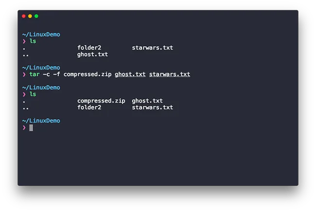 tar compress Linux Command