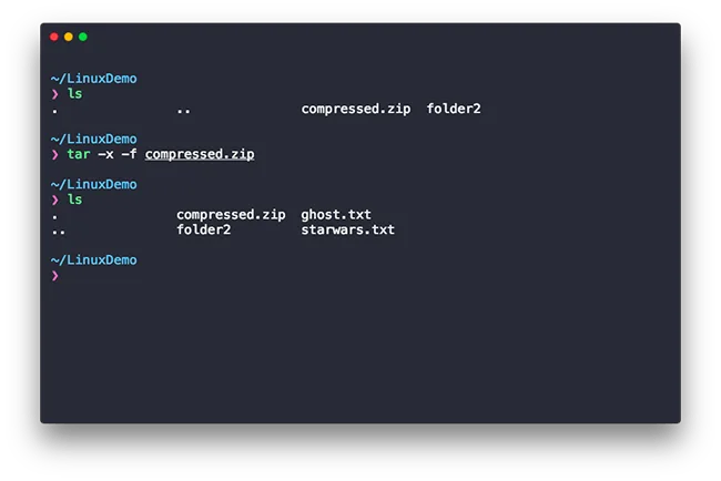 tar extract Linux Command