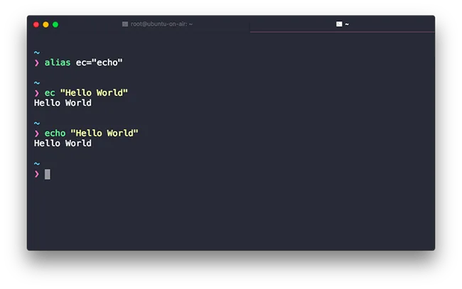 Alias Demo Linux Command