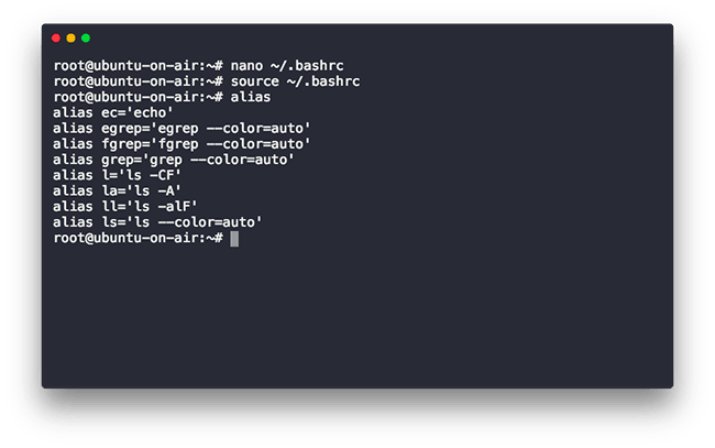 Alias ​​List Linux Command