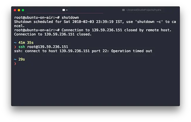 Shutdown Linux Command
