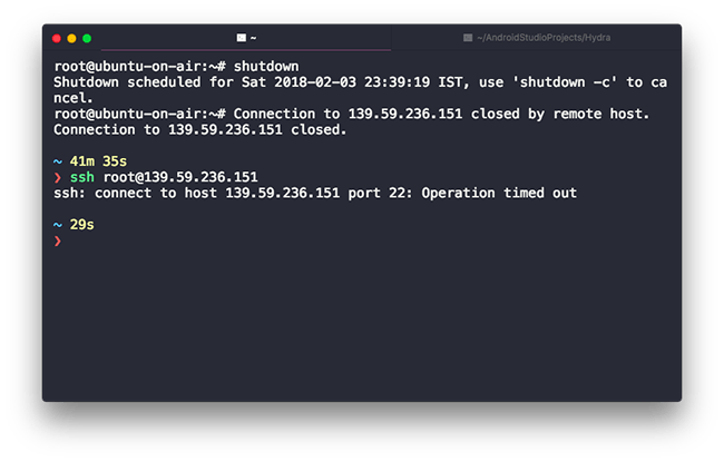 Linux-opdracht afsluiten