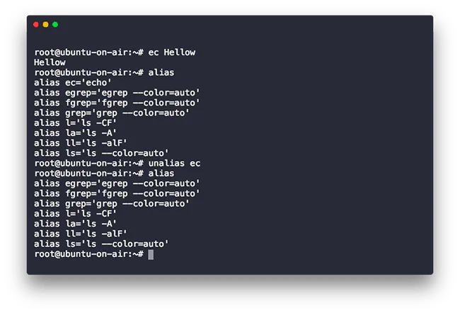 unalias Linux Command
