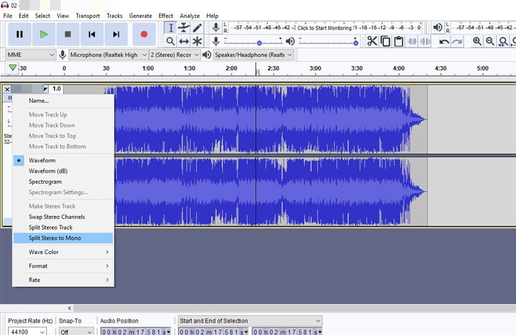 Change Audio Frequency Band