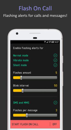 Flash on Call SMS Alert