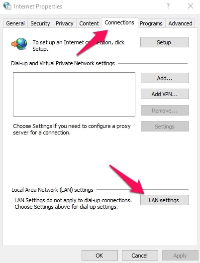 Configurações da LAN