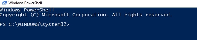 نافذة Powershell 