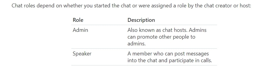 Skype Chat Roles