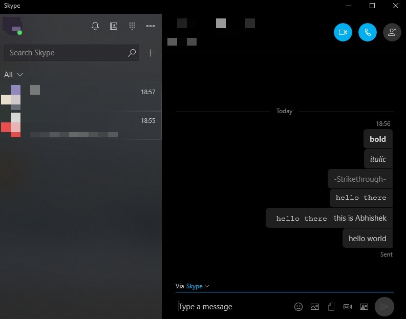 Skype Biçimlendirme Komutları