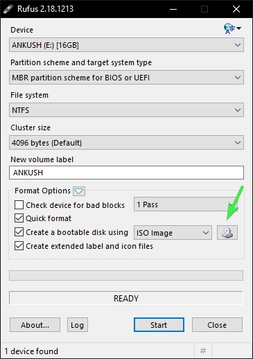 Rufus Image Selection