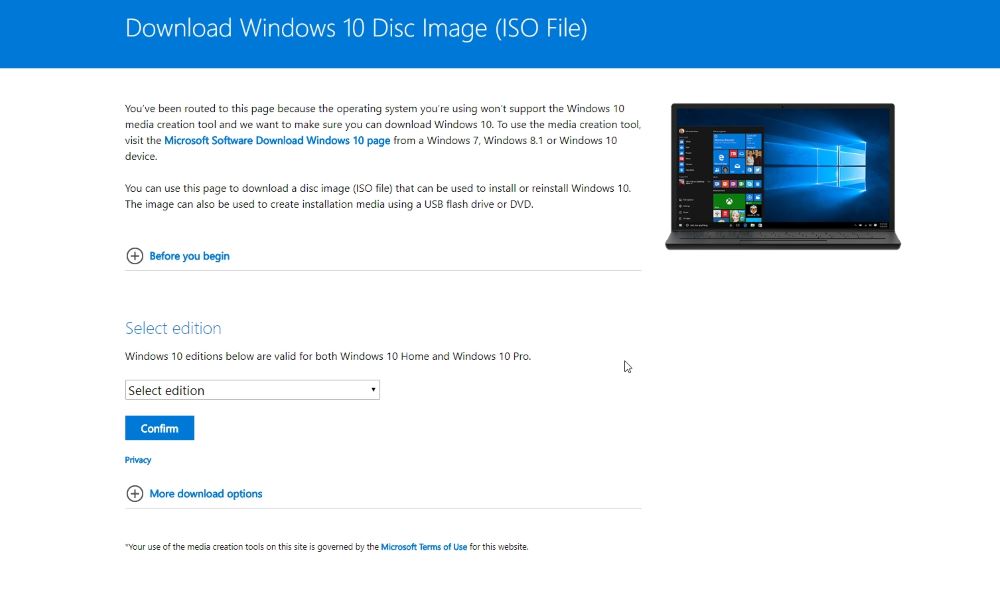 Unduhan ISO Windows 10