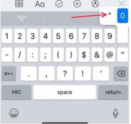 Degree Symbol iOS