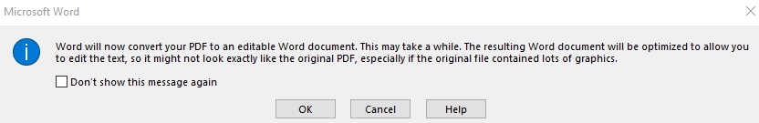Edit PDF in Word