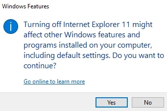 Internet Explorer Popup
