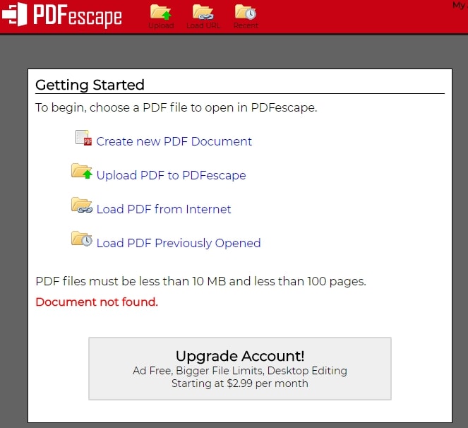 Editor de PDF PDFescape