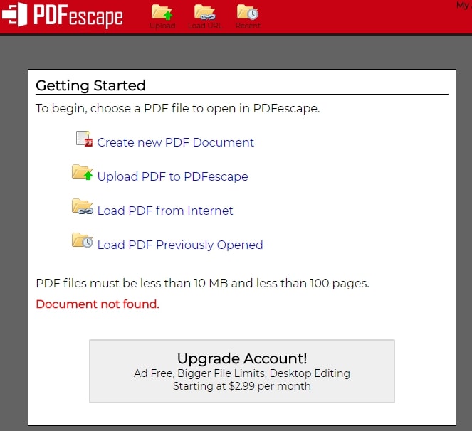 PDFescape PDF-Editor