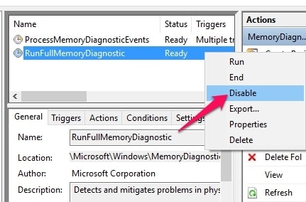 Esegui la diagnostica della memoria completa