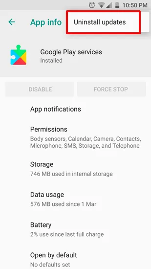 Uninstall Updates