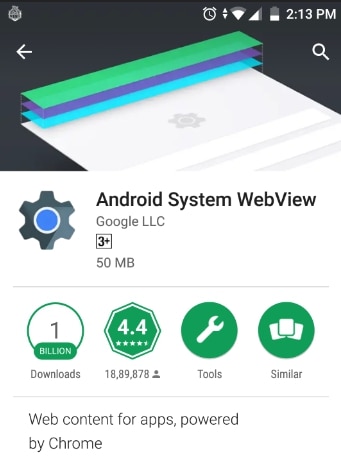 Sistema Android WebView Play Store