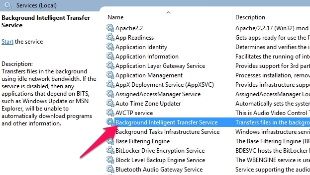 Servicio de transferencia inteligente en segundo plano