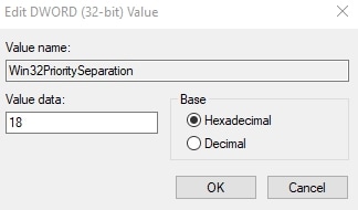 Change Value to 18 to Enhance Background App Performance
