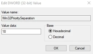 Change Value to 18 to Enhance Background App Performance