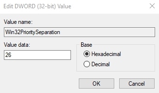 Change Value to 26 to Enhance Foreground App Performance