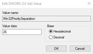 Change Value to 26 to Enhance Foreground App Performance