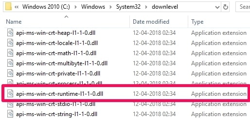 Emplacement du fichier DLL d'exécution CRT