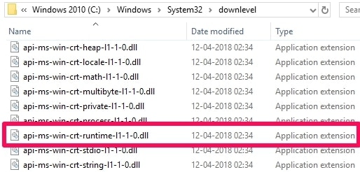 CRT Runtime DLL File Location