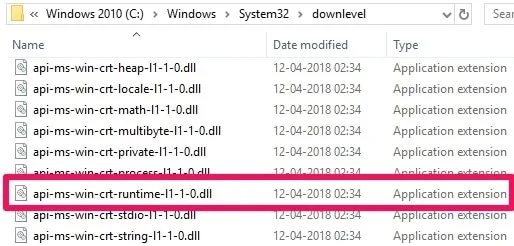 CRT Runtime DLL File Location