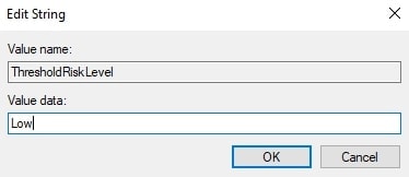 Set ThresholdRiskLevel String Value