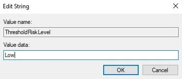 Set ThresholdRiskLevel String Value