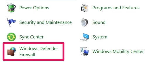 Windows Defenderファイアウォール
