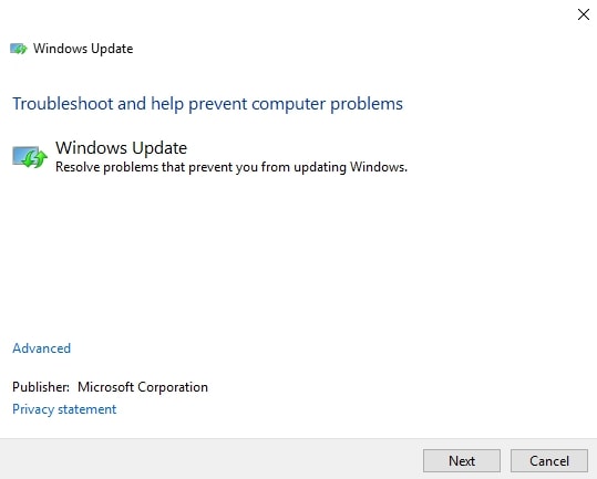 Applet voor probleemoplosser voor Windows