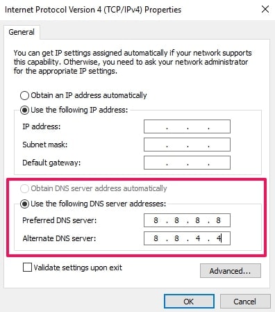 Адреса DNS-сервера