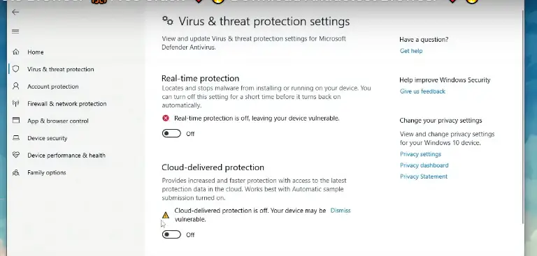 Disable your antivirus and firewall software.