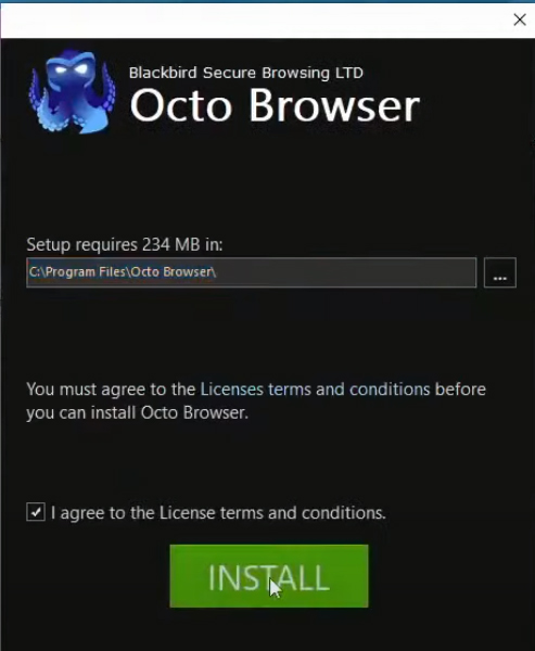 Instal Octo Browser