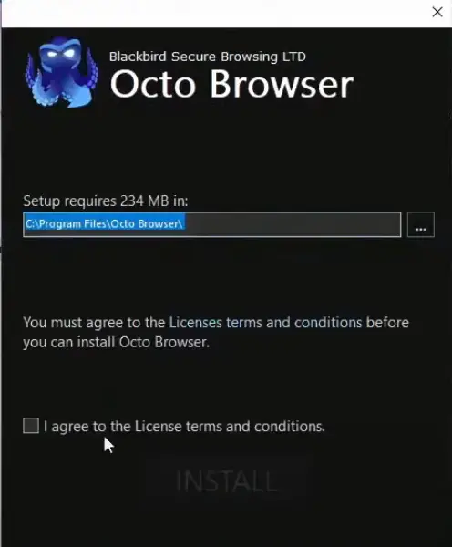 Installera Octo Browser