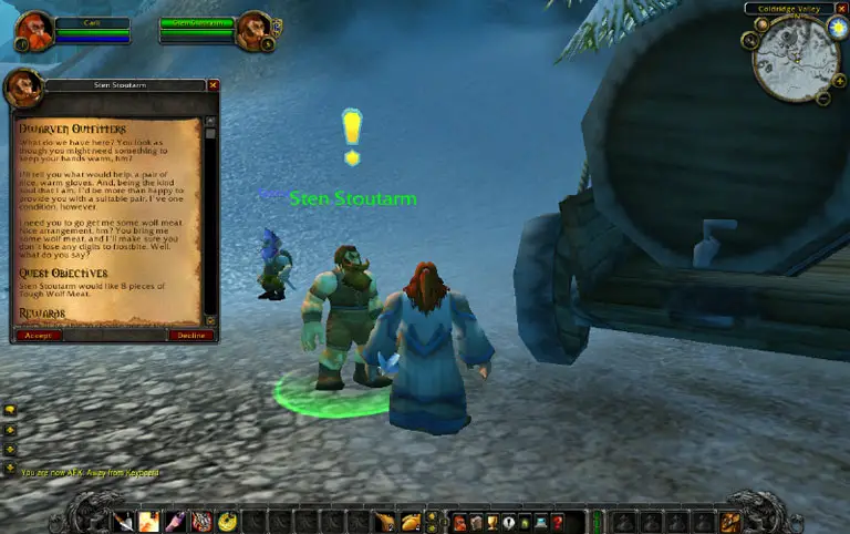 A beginners quest in World of Warcraft