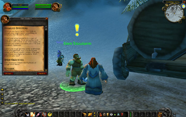 Une quête pour débutants dans World of Warcraft