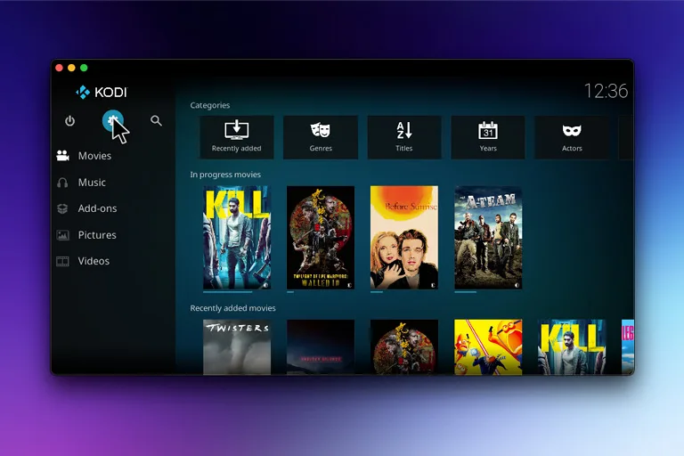 Kodi interface settings