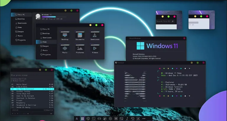 Andromeda dark theme for Windows 11